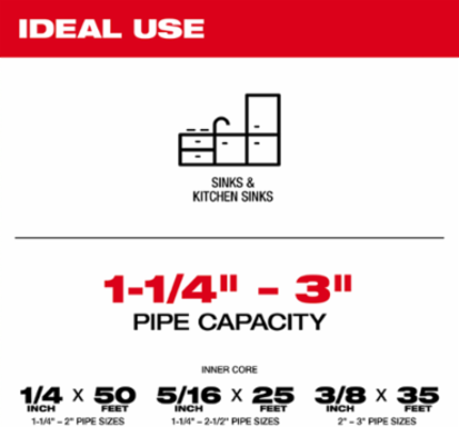 M18 FUEL™ Drain Snake with Cable-Drive System, 50 Ft x 1/4 Inch Capacity