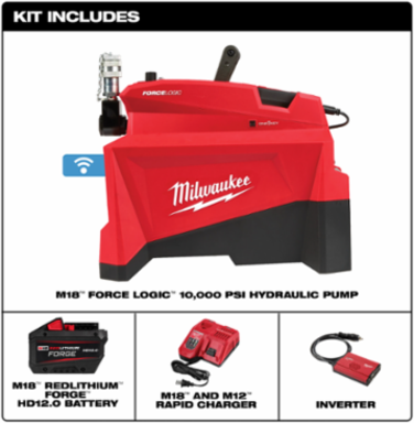 M18™ FORCE LOGIC™ 10,000PSI Hydraulic Pump Kit, 15.87 Inch Length, Cordless