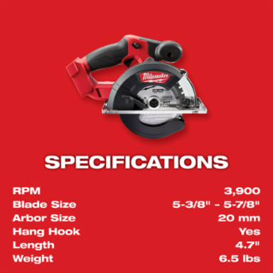 M18 FUELTM Metal Circular Saw 5-3/8 Inch, 3900 RPM, 4.8 lbs, Brushless Motor