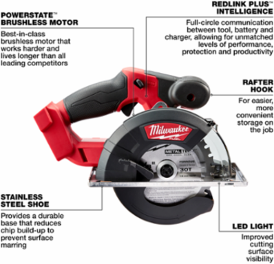 M18 FUELTM Metal Circular Saw 5-3/8 Inch, 3900 RPM, 4.8 lbs, Brushless Motor
