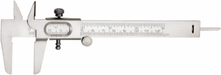 5 Inch Vernier Caliper, Steel, 3-Way Measuring, 16ths & mm Graduations