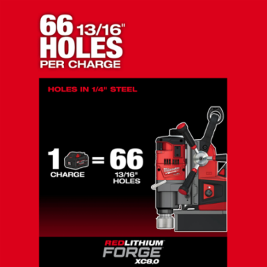 M18 FUEL™ 1-1/2" Lineman Magnetic Drill Kit, 5-3/4" Stroke Length, 29.5 lbs