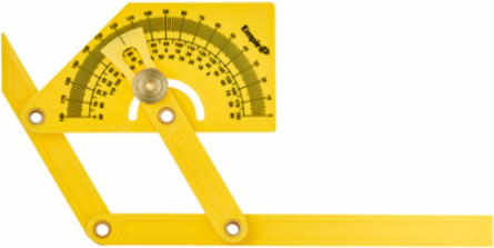 6 Inch Plastic Protractor Angle Finder with Brass Hardware, 10 Degree Graduations