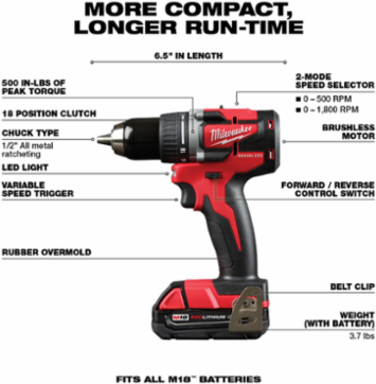M18™ 1/2 in. Compact Brushless Drill CP Kit
