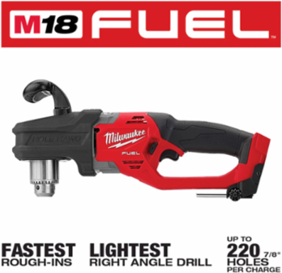 M18 FUEL™ HOLE HAWG™ 1/2 Inch Right Angle Drill, 1550 RPM, 7.7 lbs