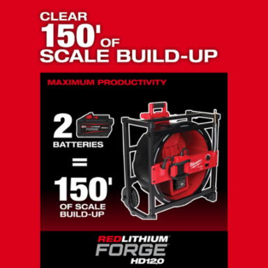 M18 FUELTM High Speed Chain Snake for 1-1/2 Inch 4 Inch Pipes, 63 Pounds