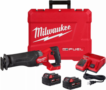 M18 FUEL SAWZALL Reciprocating Saw, 1-1/4" Stroke Length, 3000 SPM, 18V, 2 Batteries