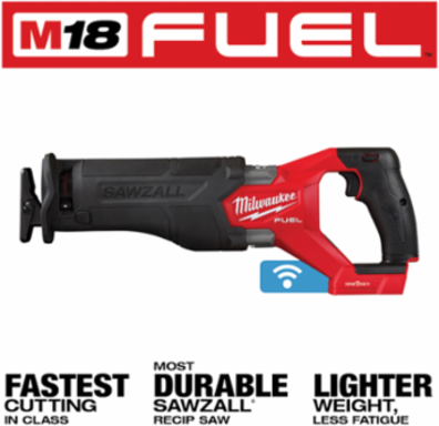 M18 FUELTM Reciprocating Saw, 1-1/4 Inch Stroke, 3000 SPM, Cordless