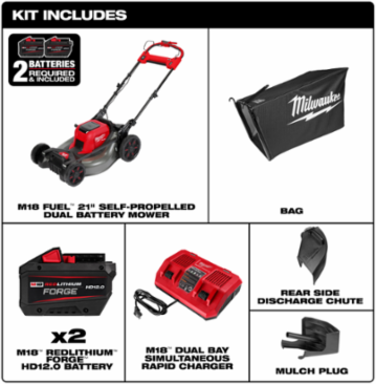 M18 FUEL™ 21" Self-Propelled Dual Battery Mower Kit