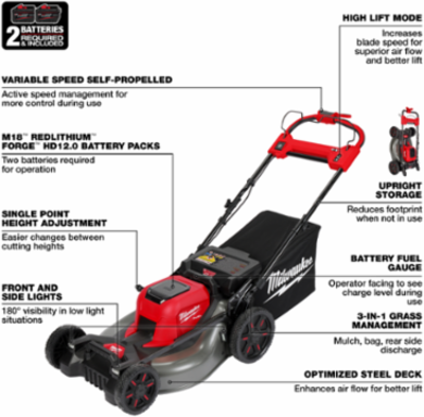 M18 FUEL™ 21" Self-Propelled Dual Battery Mower Kit