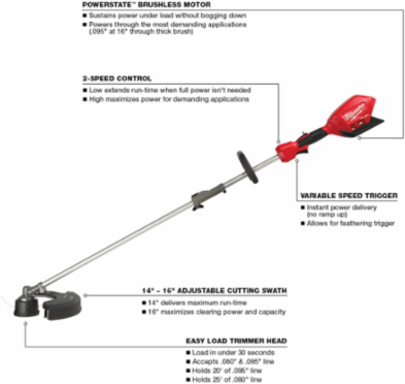 M18 FUEL™ String Trimmer with QUIK-LOK™ Attachment Capability