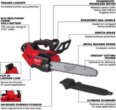 M18 FUEL™ 14" Top Handle Chainsaw 2 Battery Kit