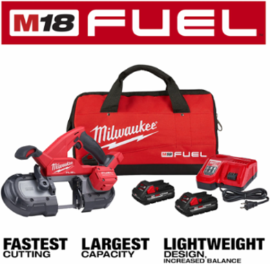M18 FUEL Compact Band Saw Kit, 3-1/4" Cutting Capacity, 18V, 7.7 lbs