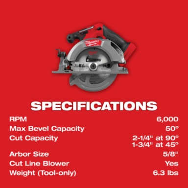 M18 FUEL™ 6-1/2" Circular Saw (Tool Only)