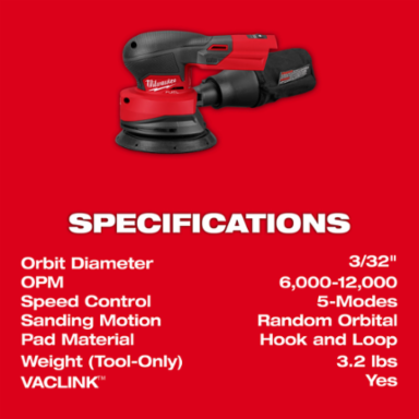 M18 FUEL™ 5" Random Orbital Sander