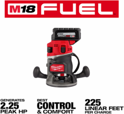 M18 FUEL 1/2 Inch Router Kit, 2.25 HP, Cordless, 25,000 RPM