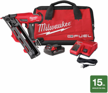 M18 FUEL 15 Gauge Finish Nailer Kit, 2.5 Inch Max Fastener Length, 7.5 lbs