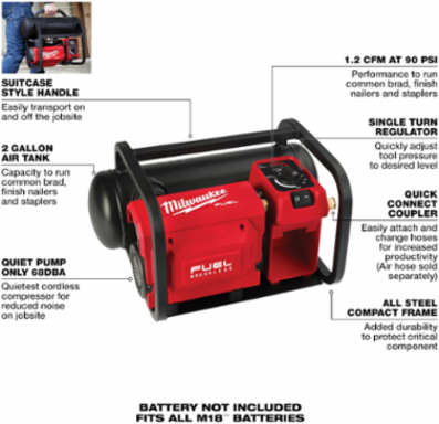 M18 FUEL™ 2 Gallon Compact Quiet Compressor-Reconditioned