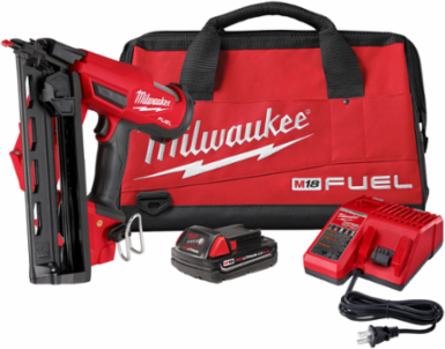M18 FUELTM 16 Gauge Angled Finish Nailer Kit, 1-1/4 to 2-1/2 Inch Fasteners, Cordless, 800 Nails per Charge
