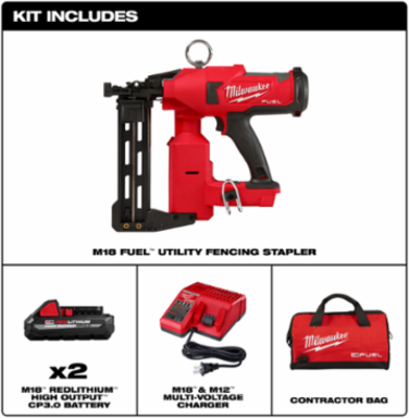 M18 FUEL Utility Fencing Stapler Kit, 1.5-2 Inch Staples, Cordless, 11.2 lbs