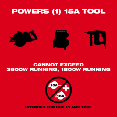 M18™ CARRY-ON™ 3600W Portable Power Supply, 1800W Rated, 28 lbs, Inverter