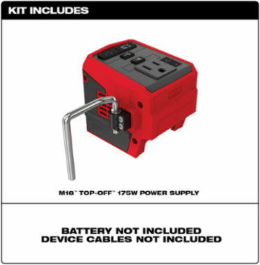 M18TM TOP-OFFTM 175W Power Supply with M18TM REDLITHIUMTM XC6.0 Battery