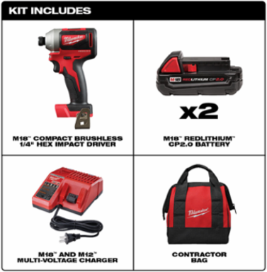 M18™ Compact Brushless 1/4 in. Hex Impact Driver Kit