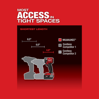 M18 FUELTM 3/8 Inch Cordless Compact Impact Wrench, 250 ft-lbs Torque, 4.8 Inch Length