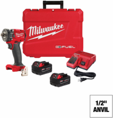 M18 FUELTM 1/2 Inch Compact Impact Wrench - 250 ft-lbs Torque, 4.9 Inch Length
