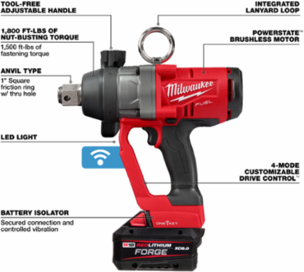 M18 FUEL™ 1" High Torque Impact Wrench w/ ONE-KEY™ Kit