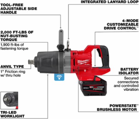 M18 FUEL 1 Inch D-Handle High Torque Impact Wrench with 2000 ft-lbs Torque