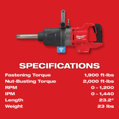 M18 FUEL 1 Inch D-Handle High Torque Impact Wrench, 2000 ft-lbs Torque, Cordless