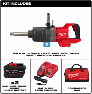 M18 FUEL 1 Inch D-Handle High Torque Impact Wrench, 2000 ft-lbs Torque, 23.24 Inch Length
