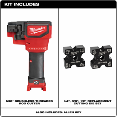 M18™ Brushless Threaded Rod Cutter, Cuts 1/4 Inch to 1/2 Inch Steel, 400+ Cuts per Charge