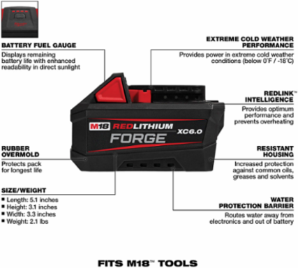 M18 FUEL™ 5" Grinder with REDLITHIUM™ Forge™ XC6.0 Kit
