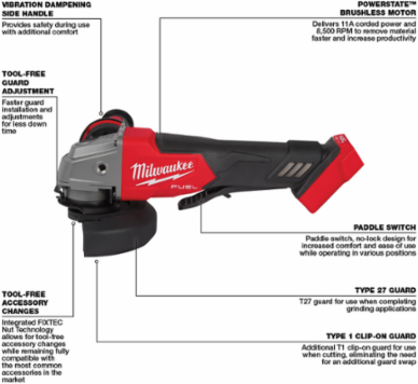 M18 FUEL™ 4-1/2" / 5" Grinder Paddle Switch, No-Lock-Reconditioned
