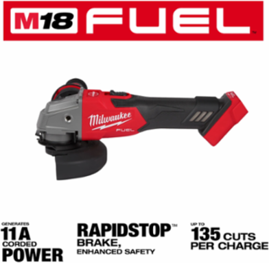 M18 FUEL™ 4-1/2" / 5" Grinder, 8500 RPM, 3.1 lbs, Brushless Motor