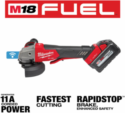 M18 FUEL 4-1/2" / 5" Braking Grinder, 8500 RPM, 6.0 Ah Battery, ONE-KEY™