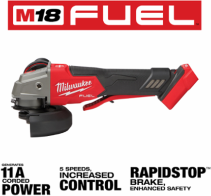 M18 FUEL™ 4-1/2" / 5" Variable Speed Angle Grinder, 8500 RPM, Paddle Switch