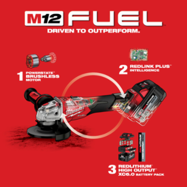 M18 FUEL™ 4-1/2" / 5" Variable Speed Braking Grinder, Slide Switch Lock-On-Reconditioned