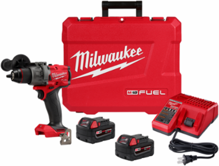 M18 FUEL 1/2 Inch Hammer Drill/Driver Kit, 1400 in-lbs Torque, 2 Batteries Included