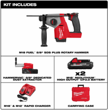 M18 FUEL™ 5/8" SDS Plus Rotary Hammer w/ Dust Extractor Kit