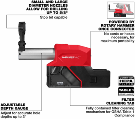 M18 FUEL™ HAMMERVAC™ 5/8" Dedicated Dust Extractor