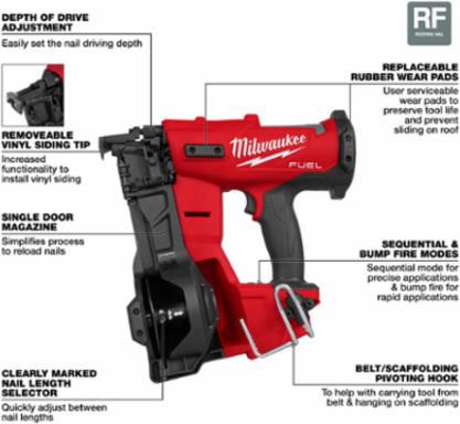 M18 FUEL™ Coil Roofing Nailer