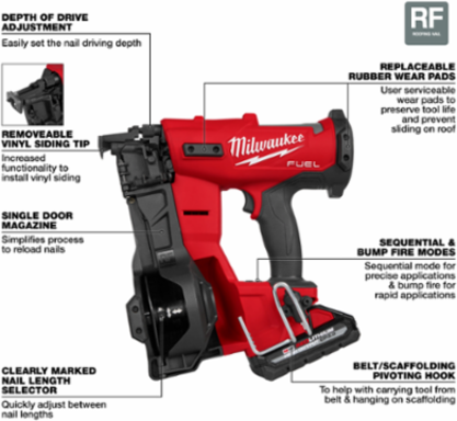 M18 FUEL™ Coil Roofing Nailer Kit