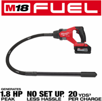 M18 FUELTM 4 ft Concrete Pencil Vibrator Kit, 1.8 Peak HP, 12,500 VPM