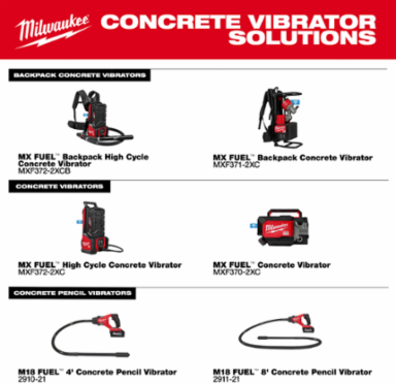 M18 FUELTM 8 ft Concrete Pencil Vibrator, 1.8 Peak HP, Cordless