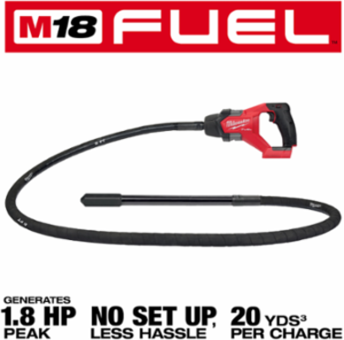 M18 FUELTM 8 ft Concrete Pencil Vibrator, 1.8 Peak HP, Cordless