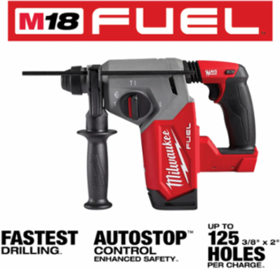 M18 FUEL 1 Inch SDS Plus Rotary Hammer, 2 ft-lbs Impact Energy, 4800 BPM