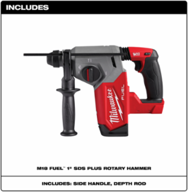 M18 FUEL 1 Inch SDS Plus Rotary Hammer, 2 ft-lbs Impact Energy, 4800 BPM